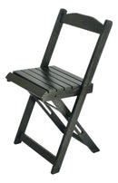 Conjunto Mesa Dobrável 70x70 Madeira Maciça, 4 Cadeiras - Cor: Preta