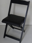 Conjunto Mesa Dobrável 70x70 Madeira Maciça, 4 Cadeiras Estofadas Preta - Cor: PRETO