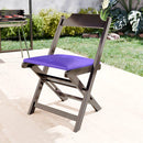 Conjunto Mesa Dobrável Madeira MAciça 70x70, 4 Cadeiras Estofadas - Cor: Preto/Roxo