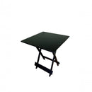 Conjunto Mesa Dobrável Dobrável 70x70, 4 Cadeiras Preto Estofado - LARANJA