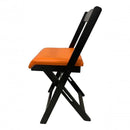 Conjunto Mesa Dobrável Dobrável 70x70, 4 Cadeiras Preto Estofado - LARANJA