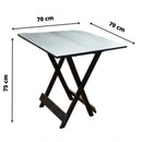 Conjunto Mesa Dobrável 70x70, 4 Cadeiras Preto Estofado - VERMELHO