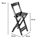 Conjunto Mesa Bistrô 4 Banqueta Alta Bar Encosto Em Madeira - PRETO