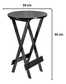 Conjunto Mesa Bistrô 4 Banqueta Alta Bar Encosto Em Madeira - PRETO