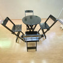 Conjunto Mesa Bistrô 4 Banqueta Alta Bar Encosto Em Madeira - PRETO