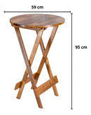 Conjunto Mesa Bistrô 90cm, 4 Banqueta Alta c/ Encosto Em Madeira Maciça - MEL
