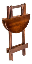 Conjunto Mesa Bistrô 90cm, 4 Banqueta Alta Bar Encosto Em Madeira - IMBUIA