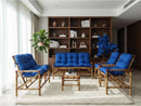 Conjunto Namoradeira, 2 Cadeiras Completo AZUL + 4 Almofadas + 1 Mesa Centro