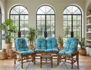 Conjunto Namoradeira, 2 Cadeiras Completo flor azul bonito + 1 Mesa Centro + 4 Almofadas