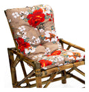 Conjunto Namoradeira, 2 Cadeiras Completo Folhas vermelhas/BEGE + 1 Mesa Centro + 4 Almofadas