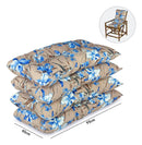 Conjunto Namoradeira, 2 Cadeiras Completo Orquídea AZUL + 1 Mesa Centro + 4 Almofadas