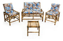 Conjunto Namoradeira, 2 Cadeiras Completo Orquídea AZUL + 1 Mesa Centro + 4 Almofadas