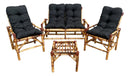 Conjunto Namoradeira, 2 Cadeiras Completo Cor: PRETO + 1 Mesa Centro + 4 Almofadas
