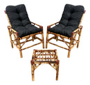 Conjunto Namoradeira, 2 Cadeiras Completo Cor: PRETO + 1 Mesa Centro + 4 Almofadas