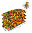Conjunto Namoradeira, 2 Cadeiras folhas laranja + 1 Mesa Centro + 4 Almofadas