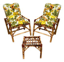 Conjunto Namoradeira, 2 Cadeiras Completo Lírio Amarelo + Mesa de centro + 4 Almofadas