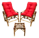 Conjunto Namoradeira, 2 Cadeiras Completo Rosa + Mesa de Centro + 4 Almofadas