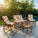 Conjunto Namoradeira, 2 Cadeiras Completo Sakura + Mesa de Centro Bambu + Almofadas