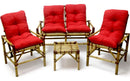 Cojunto Namoradeira, 2 Cadeiras Completo Vermelho + Mesa de Centro + Almofadas Exclusivas