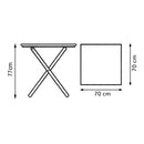 Conjunto Mesa Dobrável Madeira maciça 70x70 Personalizada Jack Daniel's + 4 Cadeiras - Marrom