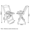 Conjunto Mesa Dobrável Madeira maciça 70x70 Personalizada Jack Daniel's + 4 Cadeiras - Marrom