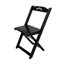 Conjunto Mesa Dobrável Madeira Maciça 70x70 com 4 Cadeiras - Personalizada Jack Daniels - Preta