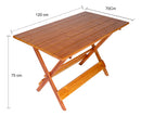 Jogo Conjunto 6 Cadeiras E 1 Mesa Dobrável 1,20x70 Cor Mel