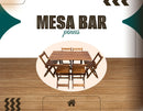 Jogo Mesa 120x70 Dobrável C/6 Cadeiras Madeira Maciça - Cor: IMBUIA