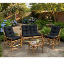Conjunto Namoradeira, 2 Cadeiras Completo Cor: PRETO + 1 Mesa Centro + 4 Almofadas